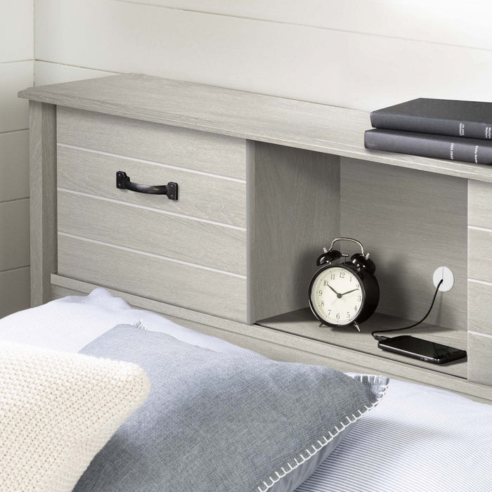 Tête de lit bibliothèque Ulysses - chêne hivernal