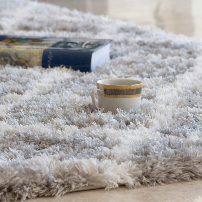 Carpette Ker grise à motifs de diamants 4 x 6