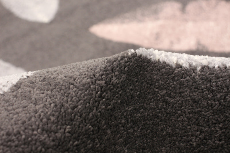 Carpette Palta anthracite-rose - 3 pi 11 pox 5 pi 7 po