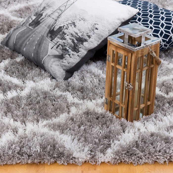 Carpette Ker grise à motifs de diamants 4 x 6