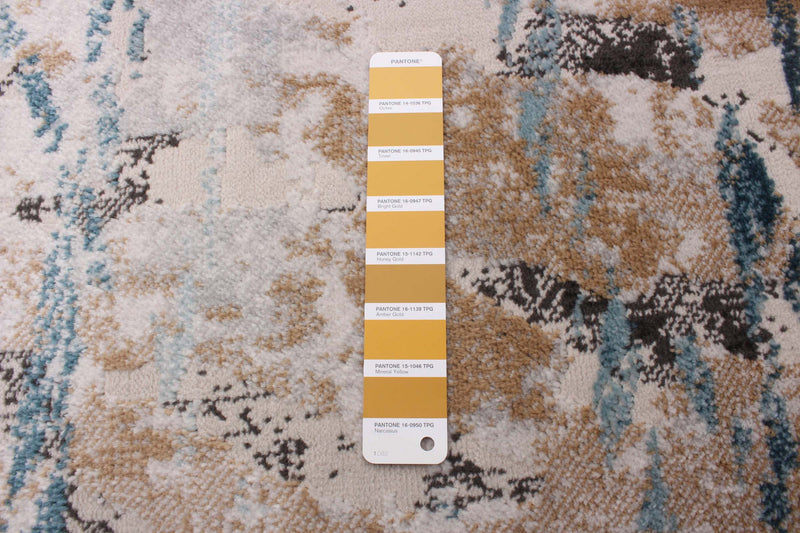 Carpette Tahi grise, bleuetaupe 5 pi 3 po x 7 pi 3 po