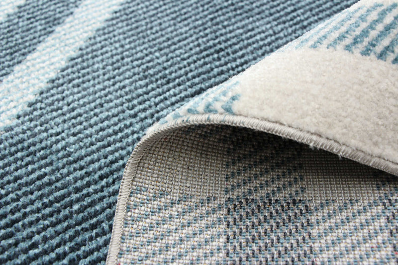 Carpette Roma bleue lavable à la machine - 3 pi 0 po x 5 pi 0 po