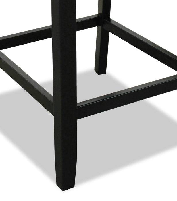 Chaise de salle à manger Cami de hauteur comptoir en tissu en similicuir - noire