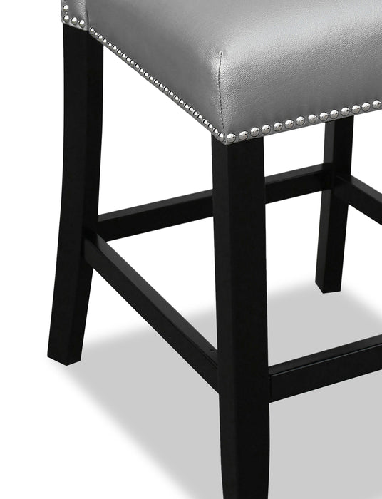 Chaise de salle à manger Cami de hauteur comptoir en tissu en similicuir - grise