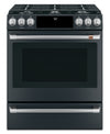 Cuisinière intelligente à gaz Café de 5,6 pi³ avec convection européenne véritable et grilles autonettoyantes - noir mat - CCGS700P3MD1