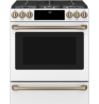 Café Slide-In Gas Range with Convection - CCGS700P4MW2 - Gas Range in Matte White