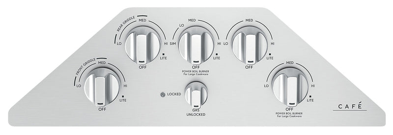 Surface de cuisson à gaz Café de 36 po à 5 éléments - acier inoxydable - CGP95362MS1