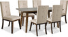 Ensemble de salle à manger Chelsea 7 pièces avec table de 60 po (L) et 6 chaises taupe - brun noyer