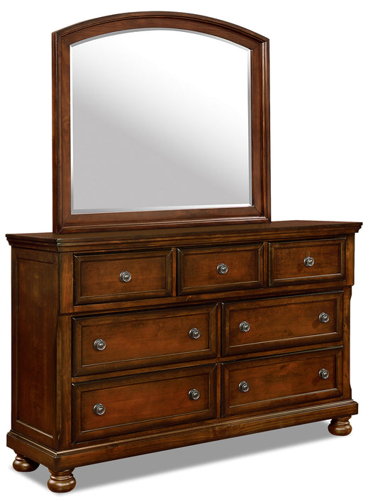 Commode Chelsea de 60 po (L) x 38 po (H) à 7 tiroirs pour la chambre à coucher - brun cerisier