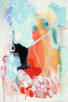 Œuvre d’art murale Giant Art « Cherry Creamsicle Love » 72 x 48