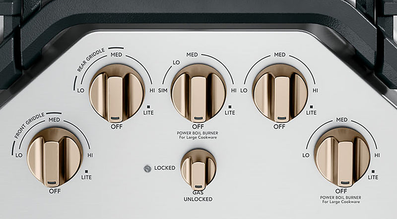 Boutons cuivre brossé pour surface de cuisson à gaz 5 pièces Café - CXCG1K0PMCU