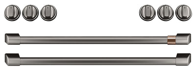 Café Gas Range Brushed Black Knobs and Handles Set - CXFCGHKPMBT - Accessory Kit in Brushed Black