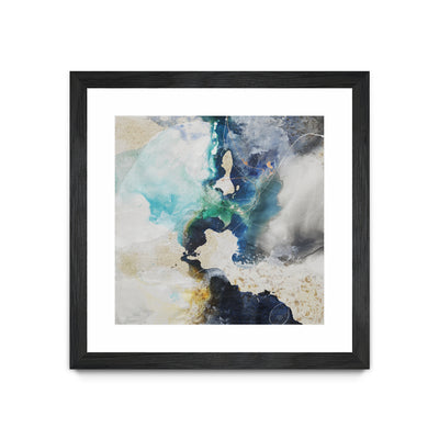 "Kinky Flow" Matted and Framed Black 30x30 Wall Art