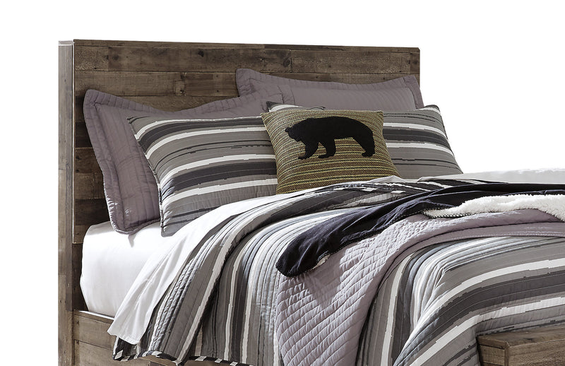 Tête de lit à panneau Derekson, grise - format lit double