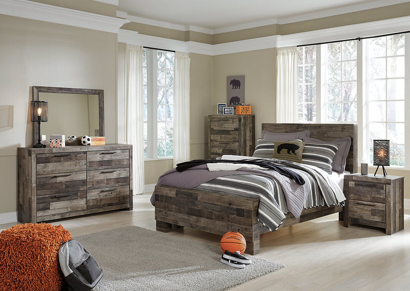 Tête de lit à panneau Derekson, grise - format lit double