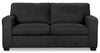 Sofa-lit simple Fiona de 58 po fabriqué au Canada en tissu de chenille avec accoudoirs rectilignes - gris