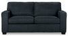 Sofa-lit double Fiona de 74 po fabriqué au Canada en tissu de chenille avec accoudoirs rectilignes - bleu marine