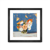 Œuvre d’art murale encadrée noire et mate « Peach And White Bouquet » 36 x 36