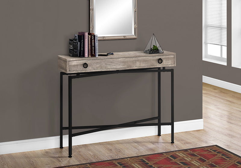 Table de salon Harper de 42,5 po avec tiroir - apparence bois recyclé taupe