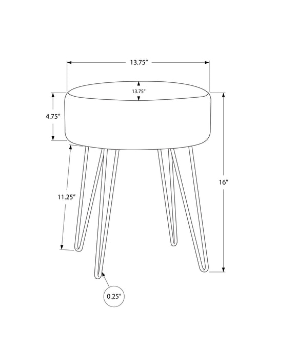 Pouf doré et tissu bleu