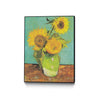 Œuvre d'art murale sur toile encadrée noire « Three Sunflowers In A Vase, 1888 » 24 x 32