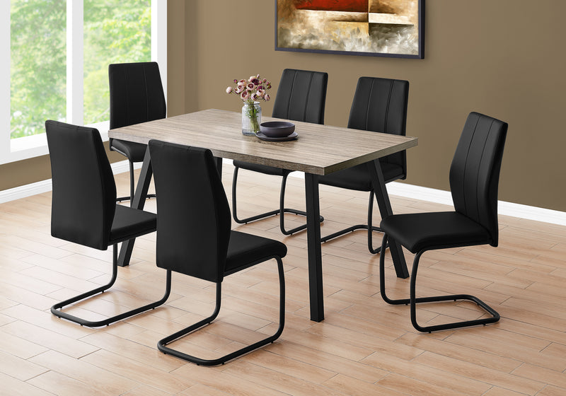 Table de salle à manger taupe foncé et métal noir