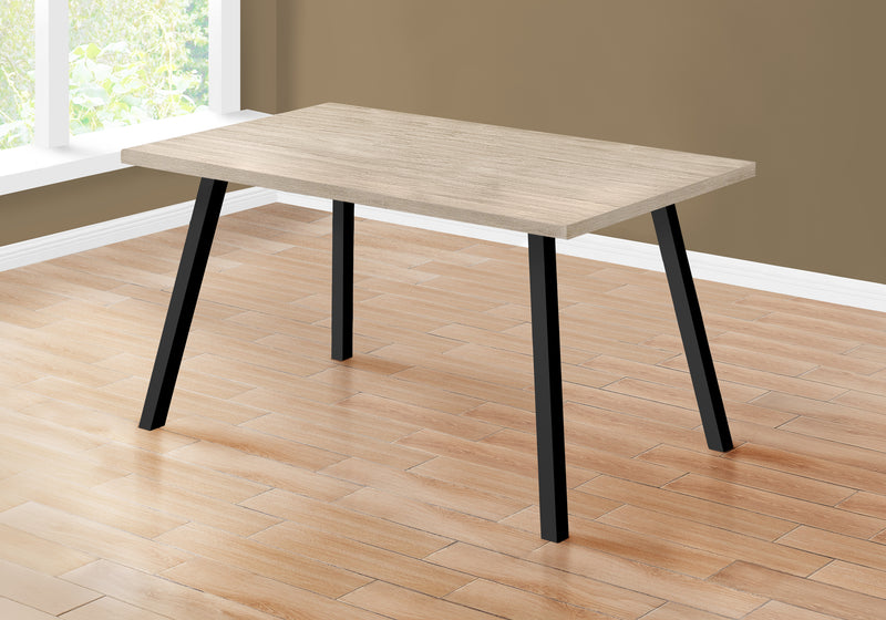 Table de salle à manger taupe foncé et métal noir