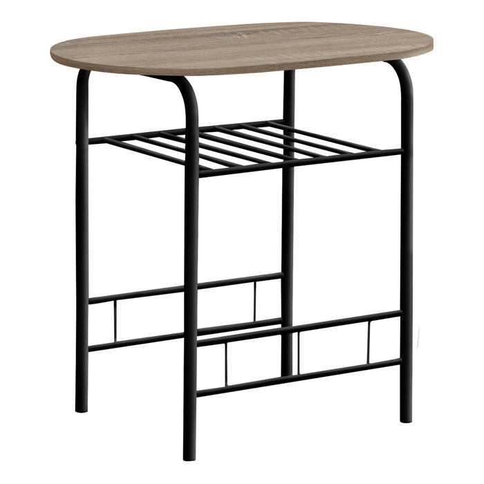Ensemble de salle à manger à dessus taupe foncé et métal noir, 3 pièces