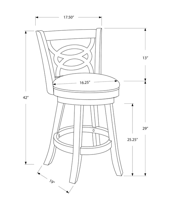 Tabouret bar pivotant chêne foncé, 2 pièces