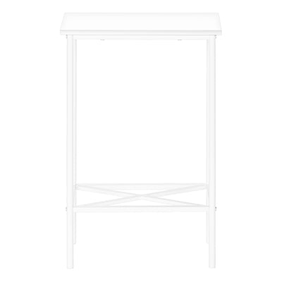 White Narrow Metal Side Table