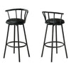 Tabouret bar pivotant en métal noir, 2 pièces