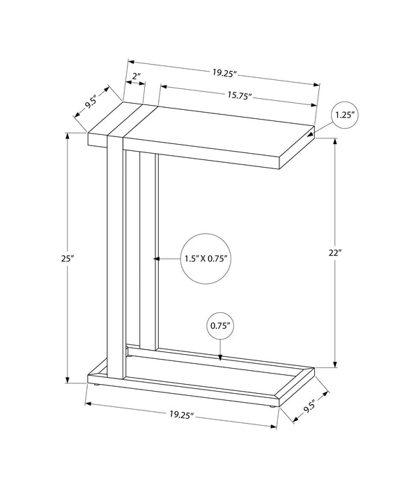 Table d'appoint en métal noir et d’apparence bois recyclé brun