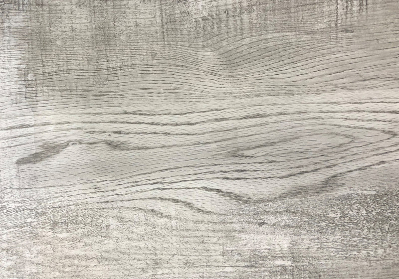 Table d’appoint en métal noir et d’apparence bois recyclé gris