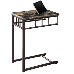 Table d’appoint en métal bronze et marbre espresso