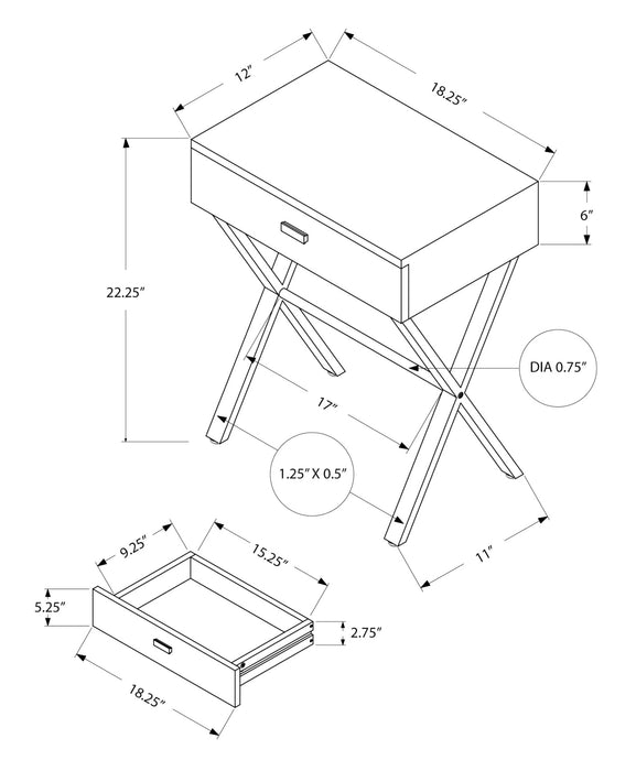 Table d’appoint blanc lustré et métal chromé