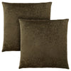 Coussin 2 pièces en velours à motif floral vert foncé