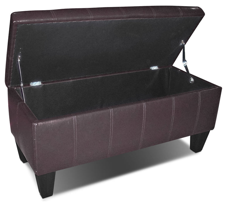 Pouf de rangement Jackson de 39 po - similicuir brun