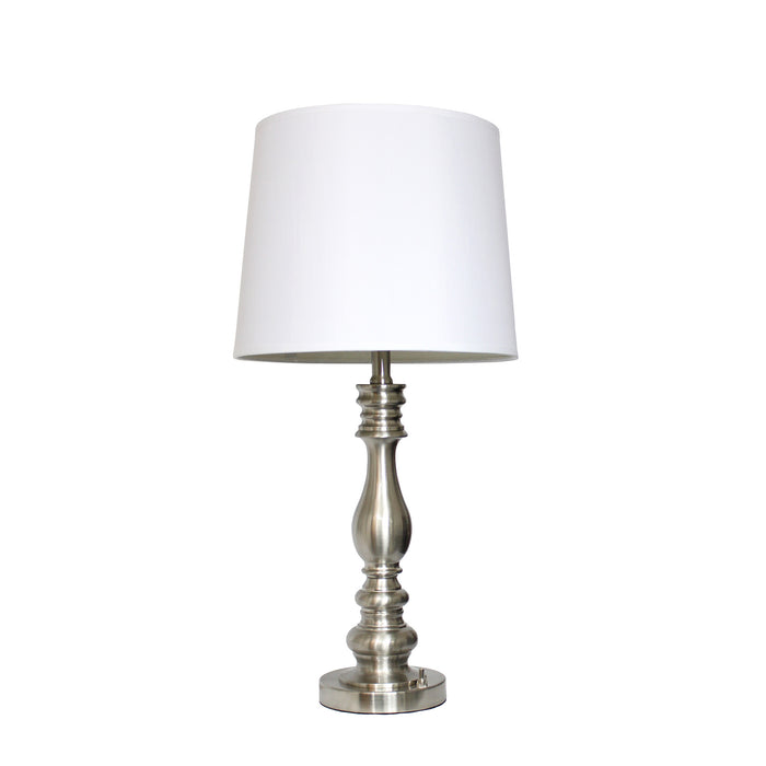 Ensemble 3 lampes (2 lampes de table, 1 lampe à pied) Elegant Designs acier brossé