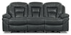 Sofa à inclinaison électrique Leo de 87,5 po en tissu d’apparence cuir - gris