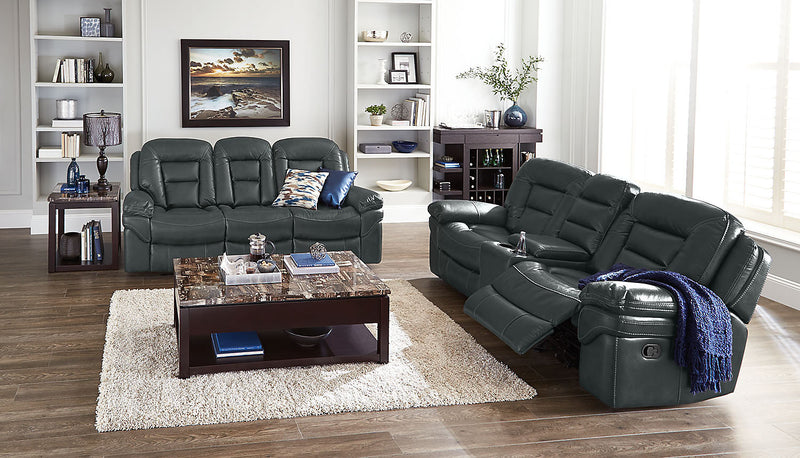 Sofa à inclinaison électrique Leo de 87,5 po en tissu d’apparence cuir - gris