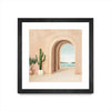 Œuvre d’art murale encadrée noire et mate « Coastal Arch » 36 x 36