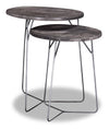 2 tables d'appoint gigognes Remmi de 18 po - gris sable et gris métallisé