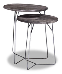 2 tables d'appoint gigognes Remmi de 18 po - gris sable et gris métallisé