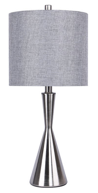 Lampe de table de 23 po nickel brossé