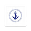 Œuvre d’art murale encadrée blanche et mate « Blue Nautical Circle I » 30 x 30