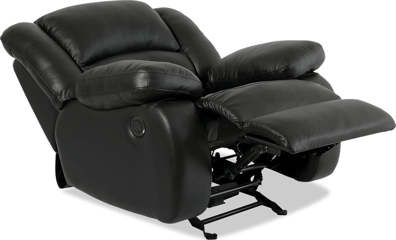Fauteuil à inclinaison électrique Toreno de 42 po en cuir véritable - noir