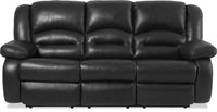 Sofa à inclinaison électrique Toreno de 86 po en cuir véritable - noir
