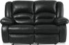 Causeuse inclinable Toreno de 64 po en cuir véritable - noire