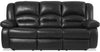 Sofa inclinable Toreno de 86 po en cuir véritable - noir