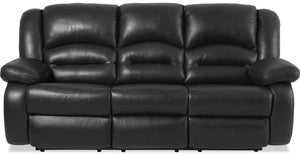 Sofa inclinable Toreno de 86 po en cuir véritable - noir